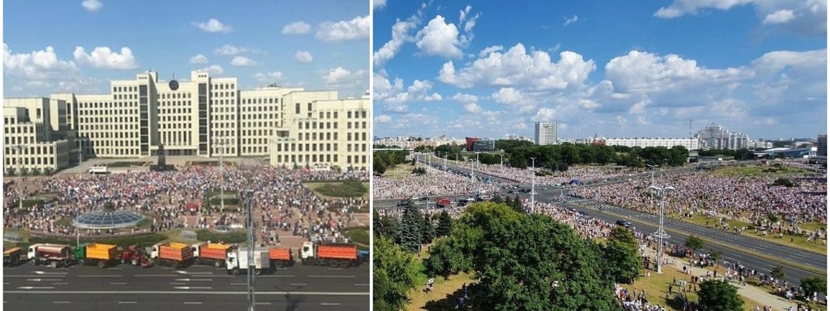 Исторический марш «За свободу» и митинг Лукашенко: протесты в Беларуси 16 августа
