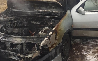 В Волковыске горел автомобиль